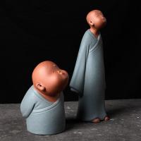 茶台摆件装饰禅意复古变色小和尚茶道可品宝茶童个性创意 大师兄+二师弟