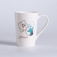 创意卡通马克杯喝水杯咖啡杯早餐杯牛奶杯学生陶瓷水杯镜杯随缘杯 B款绿