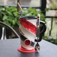 马克杯带盖勺文艺北欧茶杯陶瓷带盖可爱男生款简约个性水杯蜘蛛侠 蜘蛛侠+盖+勺+吸管+垫+刷