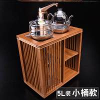 茶台侧边柜美式家用收纳柜小茶车日式会议室饮水机小型ins中式 D37-楠竹小茶车柜金灶G9电器45*4