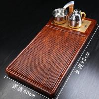 紫砂黑檀木茶盘家用茶托整块实木茶台大小号茶海功夫茶具简约托盘 花梨纹简平(不带电炉)