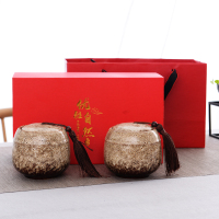 窑变陶瓷茶叶罐红绿茶普洱茶密封罐礼品送礼通用礼盒包装定制 白色优雅自然窑变