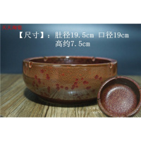时尚客厅茶几陶瓷烟灰缸创意个性摆件大号办公室欧式复古烟缸 大号棕红色