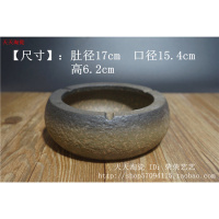 时尚客厅茶几陶瓷烟灰缸创意个性摆件大号办公室欧式复古烟缸 古铜色