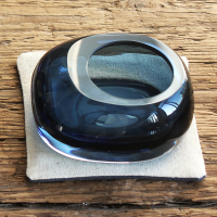 欧式水晶玻璃烟灰缸家用创意领导礼品大鼠标烟缸时尚北欧摆件ins 小号鼠标蓝灰色烟缸(不含布垫9.5*8*4.5cm