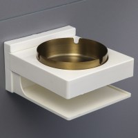 酒店厕所卫生间壁挂式烟灰缸北欧个性潮流创意家用阳台客厅烟灰缸 方形金色送灭烟沙一包