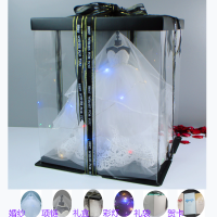 唯美生日女朋友情人节女生闺蜜18岁成人礼结婚礼品婚纱小模型 (装好发货)白婚纱黑礼盒