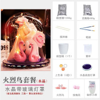 三八妇女情人节走心送男友有意义创意diy手工手作礼品女朋友 火烈鸟水晶底灯罩套餐