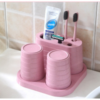 创意家居家庭懒人生活日常家用小东西日用品百货店神器礼品牙刷架 北欧粉（送牙刷2个）