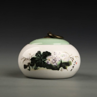 茶叶罐中式陶瓷家居装饰品软装花瓶摆件客厅茶几储物罐电视柜摆件 L18-天地罐-天心明月