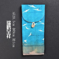 夹工具收纳六茶陶瓷套装家用茶桶零配件筒则茶具茶勺创意功夫茶 瑞鹤呈祥-布艺茶道收纳花插袋