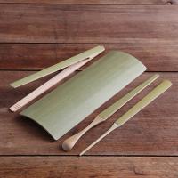 茶则竹制茶具配件零配赏茶荷禅意功夫茶道摆件六君子三件套装家用 留青四件套