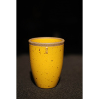 小水缸杯 迷你瓷原创粗瓷怀旧喝水陶瓷养生杯翁水缸杯个性喝水创 暖中黄