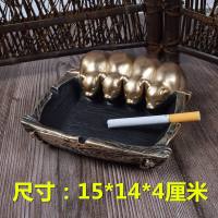 烟灰缸猪年福满家创意个性聚宝盆复古家用客厅元宝猪烟缸 504聚宝盆-金