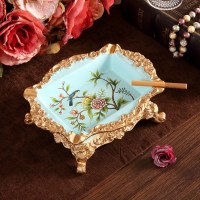 欧式烟灰缸 家用客厅树脂KTV家居创意装饰品美式北欧新中 四边繁华盛世