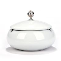 姻灰缸 潮流客厅ktv大号简约玻璃水晶个性家用可爱创意不带盖大气 钧烟缸哥窑月白[带盖]