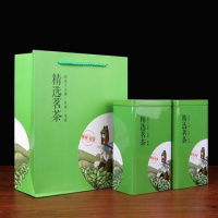 茶叶罐铁盒一斤装大号家用绿茶红茶包装盒毛尖正山小种礼盒装空盒 精选茗茶绿色二罐+手提袋