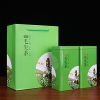 茶叶罐铁盒一斤装大号家用绿茶红茶包装盒毛尖正山小种礼盒装空盒 毛尖茶二罐+手提袋