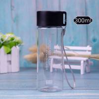 迷你塑料杯小巧杯子儿童塑料水瓶男女学生可爱水杯 300ML黑色_不带杯刷