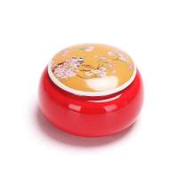 陶瓷茶叶罐大号半斤装普洱茶缸密封储存醒茶罐茶叶包装礼盒空定制 中国红春晓单罐