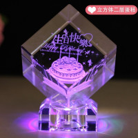 浪漫的喜欢蜜好有女朋友送纪念。生日17过女生意义给闺送什么 3D单枝玫瑰刻字