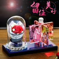 照片定制女友生日女生送男闺蜜同学平安夜圣诞节创意结婚礼品 红色玫瑰(定制4张照片)