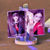 照片定制女友生日女生送男闺蜜同学平安夜圣诞节创意结婚礼品 镶钻底+定制4张照片