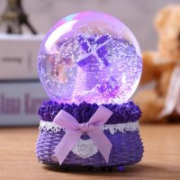 圣诞节生日女生男生闺蜜送女朋友同学毕业创意礼品水晶球儿童 薰衣草风车自己用原包装