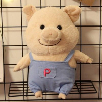 跨年送男友纪念日送男生走心特别有意义创意给男生男盆友 蓝背带猪(25厘米)