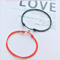 喜字情侣手链梦幻童话男生搭配韩式情侣款红绳子青春大方古风 R45-红黑蜡绳磁吸款