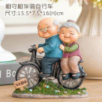 .老人金婚结婚周年纪念日银婚纪念品摆件送父母老年人生日礼 (与子偕老)-骑自行车