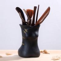 茶道六君子套装茶盘摆件家用办公室整套泡茶清洗工具茶具配件送礼 紫砂旗袍美人-鸡翅木茶道