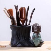 茶道六君子套装茶盘摆件家用办公室整套泡茶清洗工具茶具配件送礼 紫砂树-哥窑如来-鸡翅木茶道