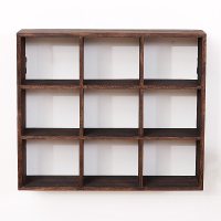 挂架茶杯架子收纳茶具架餐厅挂墙茶柜多格格架靠墙博古架悬挂放茶 重烧多宝阁9格