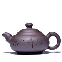 摆件中式艺术装饰单个酒店复古茶壶老式中国风家用紫沙茶具手把壶 紫茶一味350毫升