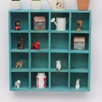 实木12格子架茶壶展示架置物架挂墙墙面小博古架茶杯架多宝阁茶具 16格蓝色16格蓝色