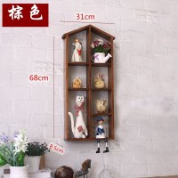 实木12格子架茶壶展示架置物架挂墙墙面小博古架茶杯架多宝阁茶具 房形7格房形7格