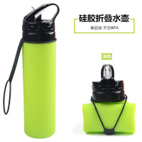 摔不烂摔不坏的水杯杯子软胶便携运动耐高温软胶儿童硅胶水杯全软 绿色