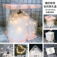 生日女生创意闺蜜18岁成年礼精致惊喜结婚纱模型情人节 粉色钻石款婚纱礼盒