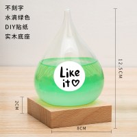 天气预报瓶风暴瓶生日diy手工三八妇女节送女友男友精致创意 水滴绿(不刻字)+diy贴纸