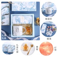 毕业季留纪念新年精致小大学女生日实用创意同事朋友随手礼 灰色陶瓷杯[玻璃罐蜂蜜]