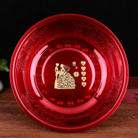 喜盆女方陪嫁结婚脸盆娘家婚庆用品新娘嫁妆洗脸盆不锈钢红色盆子 我们结婚啦（不锈钢款）