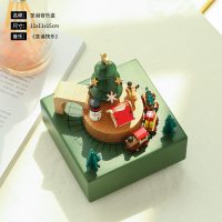 情人节创意礼品音乐盒送女友男朋友老婆闺蜜女生情侣精致生日 圣诞火车-圣诞快乐