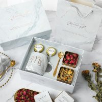 三八妇女节38女神节实用伴手礼闺蜜生日女少女心杂货店 精致套装-大理石灰喜蜜花茶款