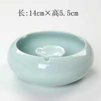 烟灰缸陶瓷创意复古欧式个性可爱潮流大号防风灭烟器烟具礼品订制 玫红色龙泉青瓷烟灰缸