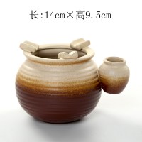 烟灰缸陶瓷创意复古欧式个性可爱潮流大号防风灭烟器烟具礼品订制 明黄色古陶高烟缸