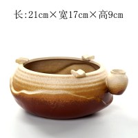 烟灰缸陶瓷创意复古欧式个性可爱潮流大号防风灭烟器烟具礼品订制 浅黄色古陶特大烟缸