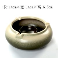 烟灰缸陶瓷创意复古欧式个性可爱潮流大号防风灭烟器烟具礼品订制 绿色竹青圆型烟灰缸