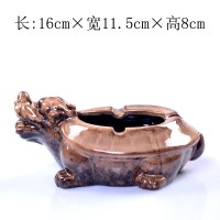 烟灰缸陶瓷创意复古欧式个性可爱潮流大号防风灭烟器烟具礼品订制 蓝色棕色麒麟烟灰缸