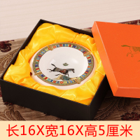 欧式陶瓷大小号烟灰缸圆形创意个性客厅办公室茶几家居摆件 A款大号加礼盒